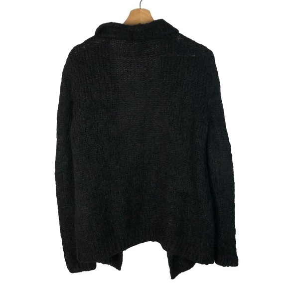 The Kooples Black Mohair Blend Open Drape Front Cardigan Sweater 3/L - Picture 2 of 3
